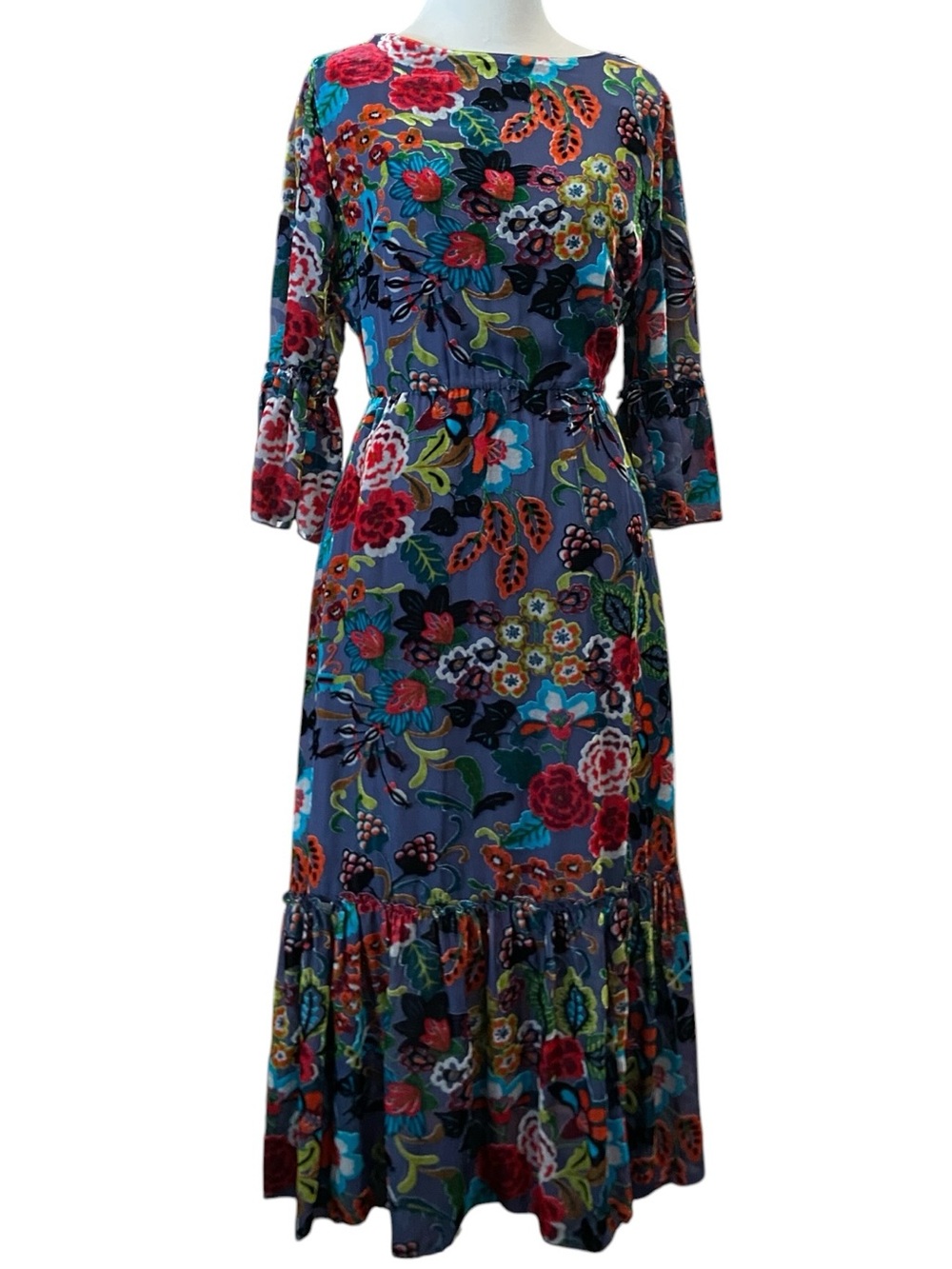 Johnny Was velvet burnout midi dress. Excellent condition